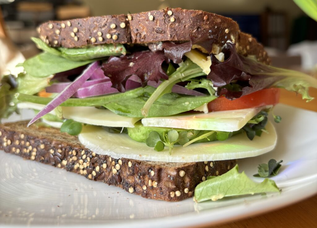 photograph of veggie sandwich